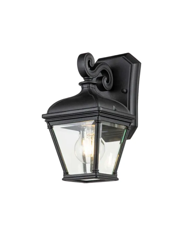 Cena promocyjna Elstead Lighting Mała latarnia naścienna Bayview - 1 źródło światła IP44 BAYVIEW-2S-BK