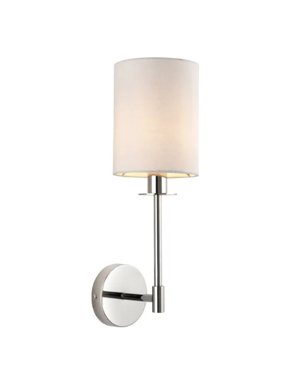 Oferta Endon Sancerre Ścienna/Kinkiet 1xE14 Powłoka z Jasnego Niklu i Biała Tkanina w Stylu Vintage 99497