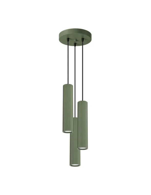 Sollux Lampa wisząca KARBON 3P zielona oliwka SL.1614 Wybór klientów