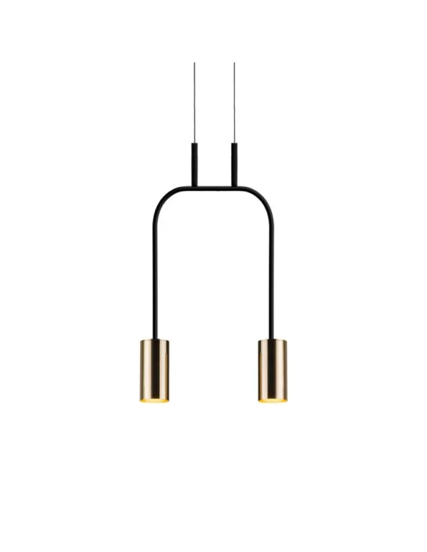 Cena promocyjna Amplex Lampa wisząca Vai 2 Krótka - Mosiądz polerowany-czarna (305 mm) 8841