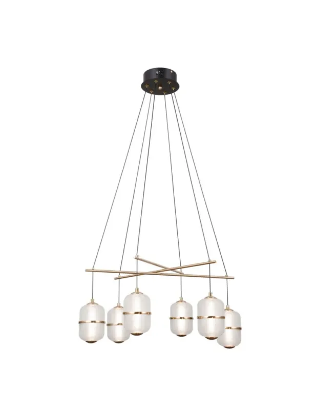 ITALUX Alani Wisząca 6xLED 32W 3000K Czarny mat, złoty PND-34375-6-BK Kup online