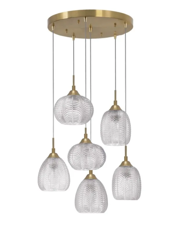 Bestseller Luces Exclusivas ALCALA Wisząca 6xE27 LED satynowe złoto LE41855