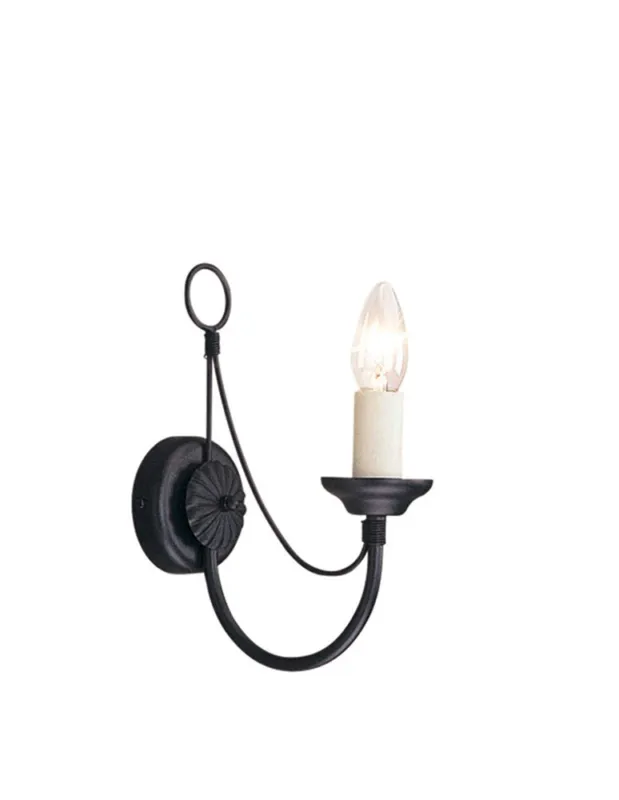 Elstead Lighting Interior Kinkiet CARISBROOKE 1x60W E14 CB1 BLACK kolory-swiatla.pl Zniżka