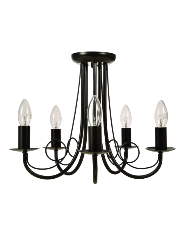 Light Prestige Perła 5 wisząca czarna 5xE14 czarny LP-020/5P black kolory-swiatla.pl Dostępne od ręki