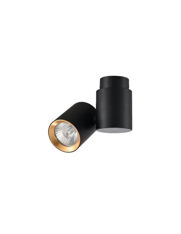 Rabat Light Prestige Boston 1 czarny ze złotym ringiem GU10 czarny LP-741/1W BK/GD kolory-swiatla.pl