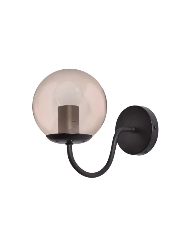 Light Prestige Hook kinkiet czarny E27 czarny/ bursztynowy klosz LP-125/1W BK kolory-swiatla.pl Ekspresowa dostawa
