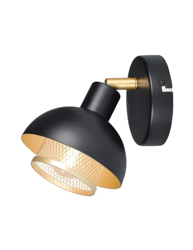 Italux Savio Black Matte & Gold Reflector Spot Light E14 40W Bezpieczne zakupy