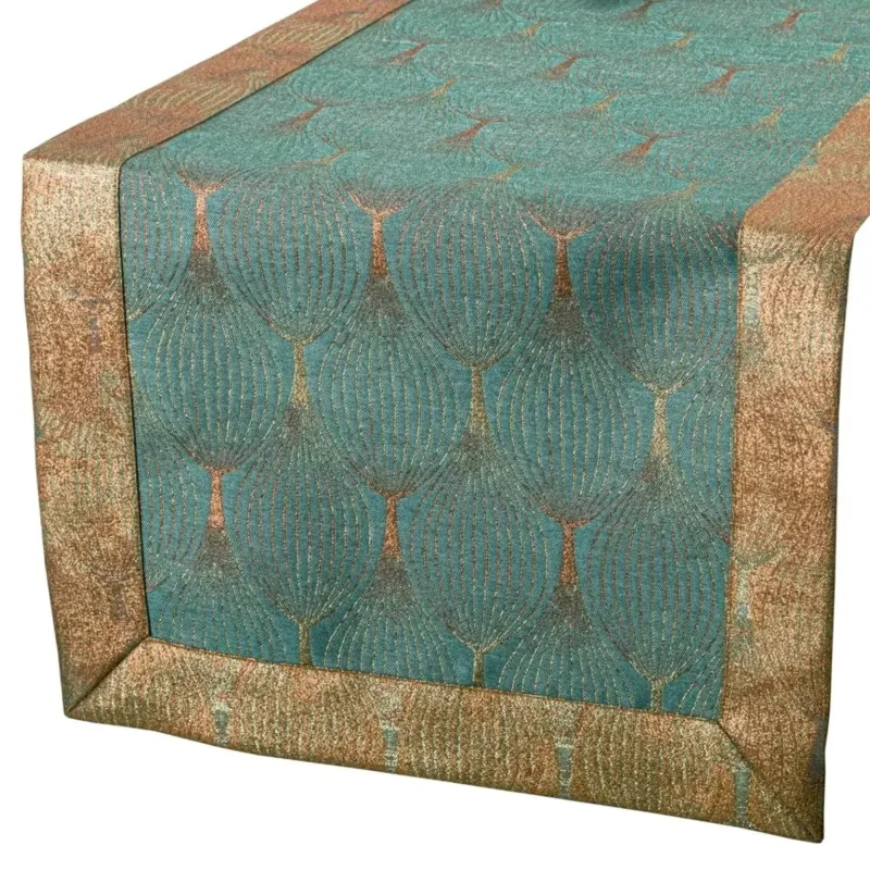 Bieżnik plamoodporny LX-6453-3022 - 40x220 cm - zielony - Ostatnie sztuki