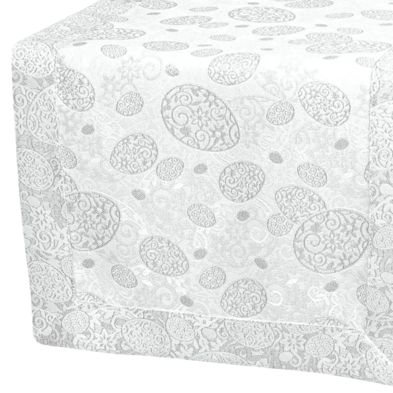 Tani Bieżnik wielkanocny Srebrne Pisanki - 40x220 cm - srebrny -
