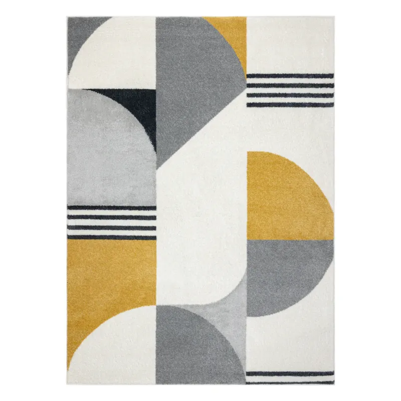 Dywan FUSION 1327 biały / ciemny szary / 180x270 cm - Popularny