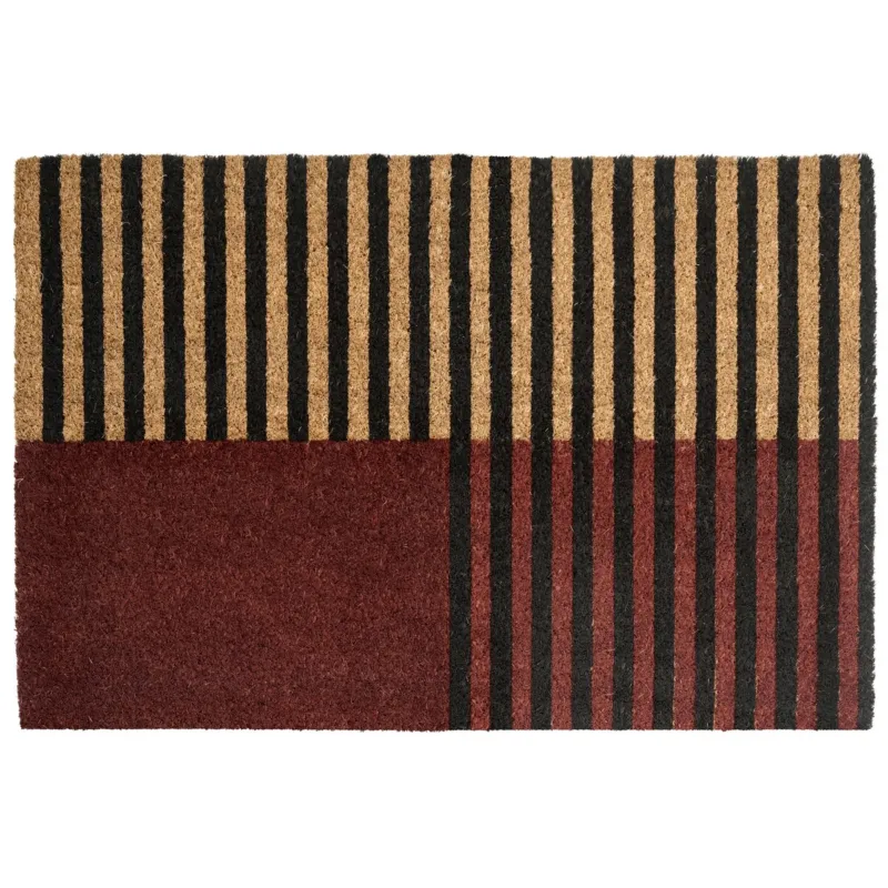 Wycieraczka TUKSUK Brązowy/ beżowy 40 x 60 cm Włókno kokosowe - Bezpieczne zakupy