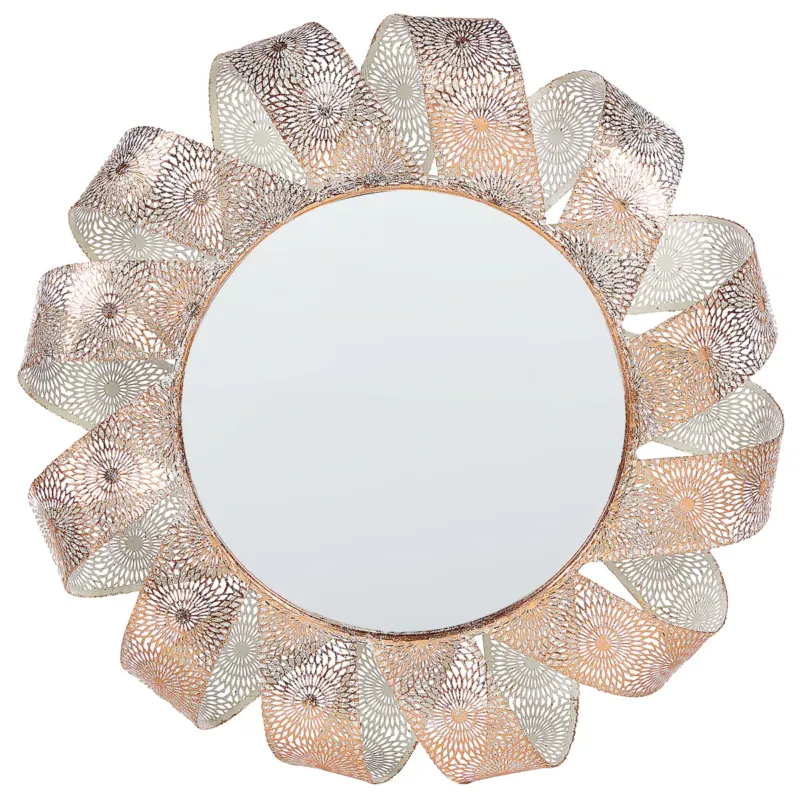 Lustro ścienne MANGALORE 54 cm 54 cm Metal Biały - Bezpieczne zakupy