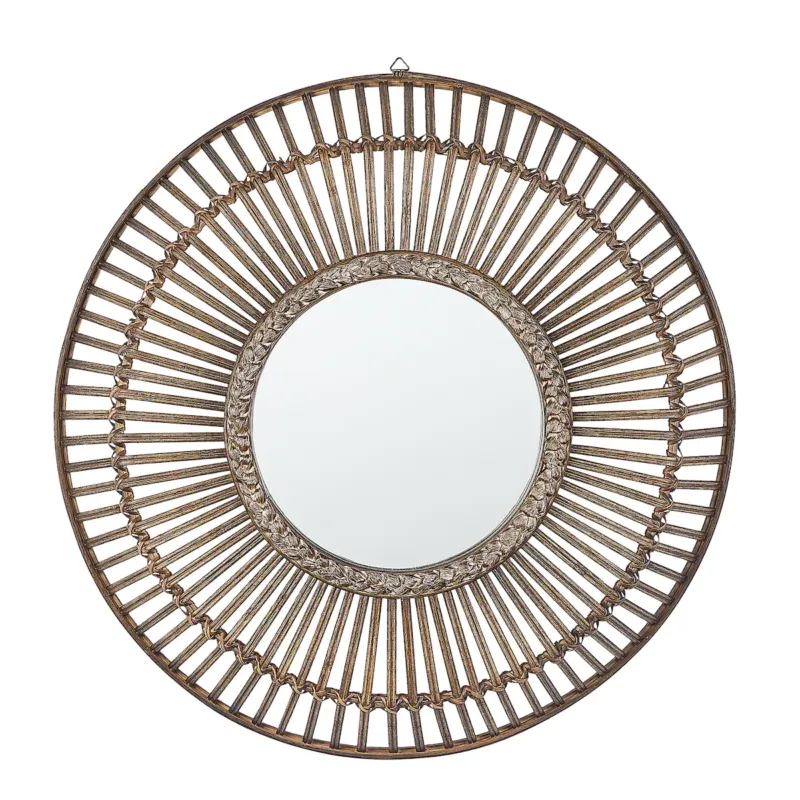 Kup teraz Lustro ścienne BLASITO 66 cm 66 cm Bambus Brązowy -