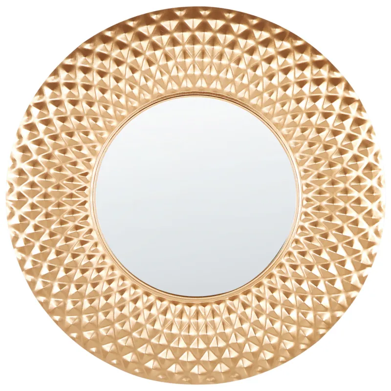 Lustro ścienne COMBE 60 cm 60 cm Metal Złoty - Okazja