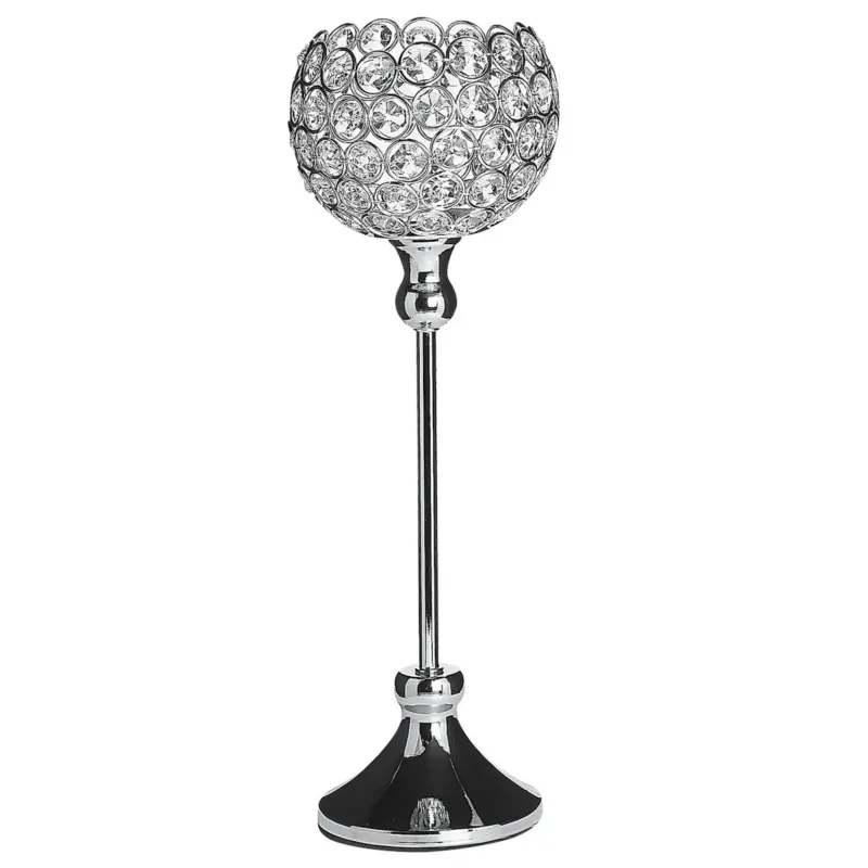 Świecznik ESTERNAY Metal 27 cm Srebrny - Ostatnie sztuki