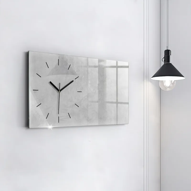 Zegar ścienny Gładki Beton, 60x30 cm - Sprawdź teraz