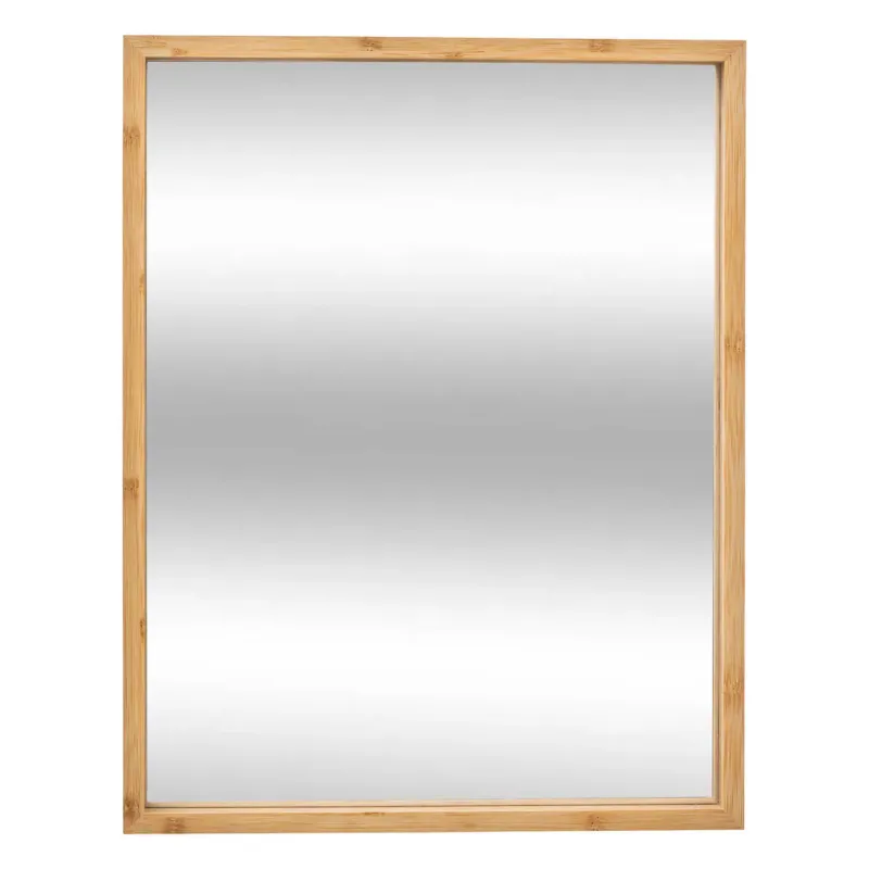 Ograniczona ilość Lustro łazienkowe w bambusowej ramie, 34 x 44 cm -