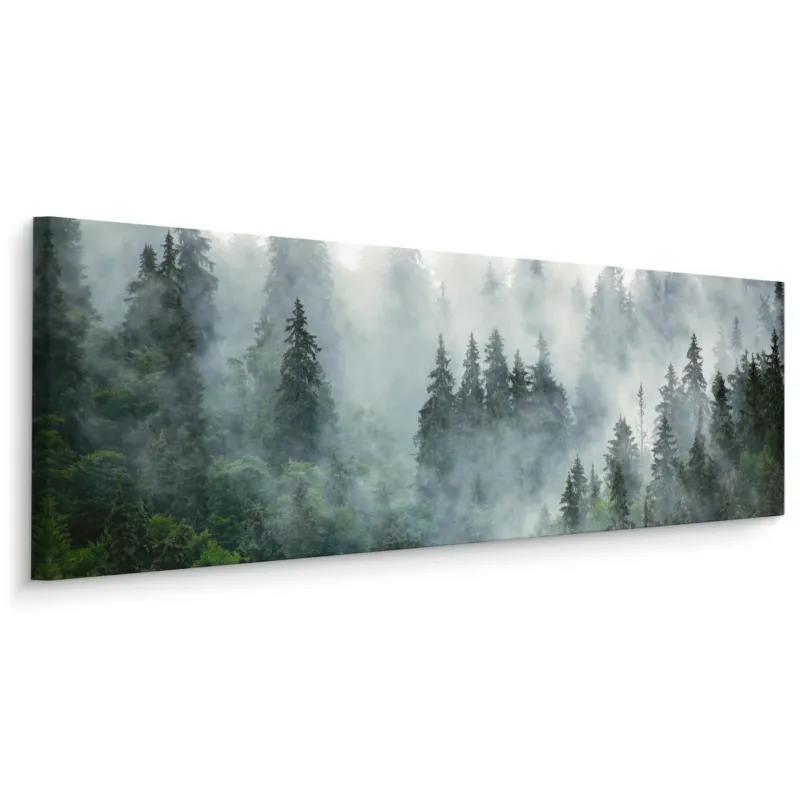 Obraz Panoramiczny Widok Na Las We Mgle 145x45cm - Nowy