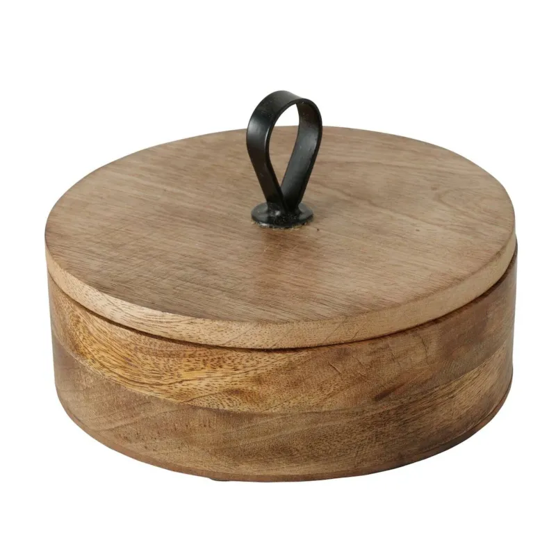 Pudełko okrągłe KABIR, drewno mango, Ø 19 cm - Okazja