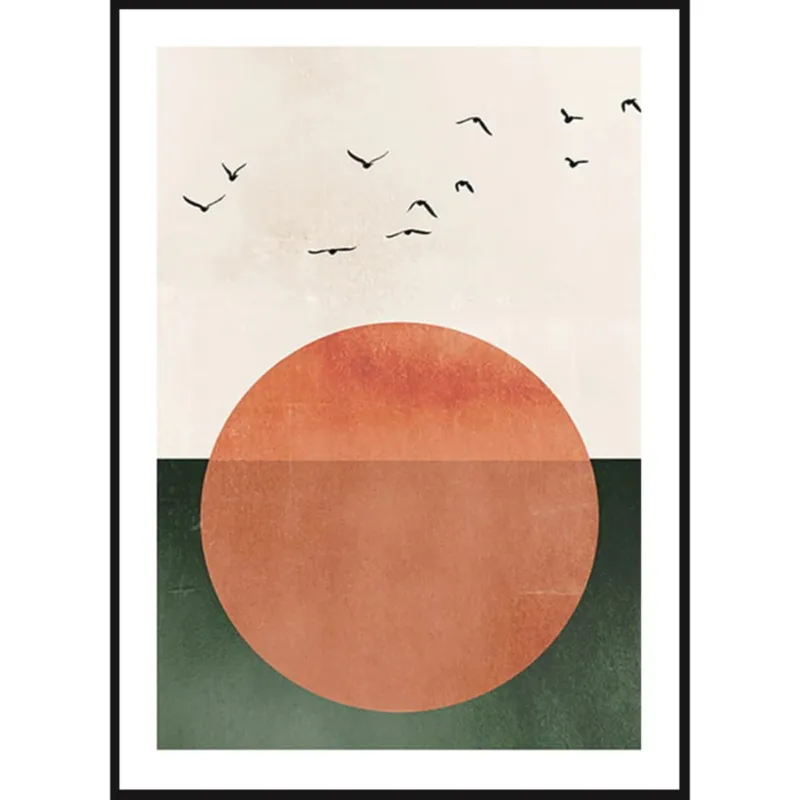 Poster Story, Plakat, Obraz - Minimalistyczne Pomarańczowe Słońce, wymiary 21 x 30 cm - Zniżka