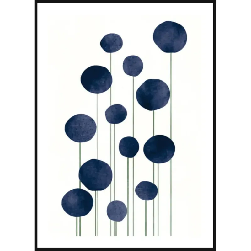 Poster Story, Plakat, Obraz - Niebieskie Kwiaty Wodne, wymiary 42 x 60 cm - Niska cena