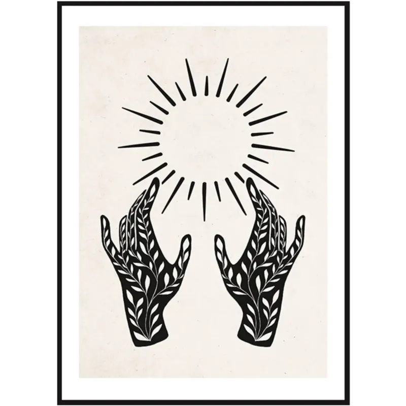 Bestseller Poster Story, Plakat, Obraz - Dwie Dłonie i Słońce, wymiary 30 x 42 cm -