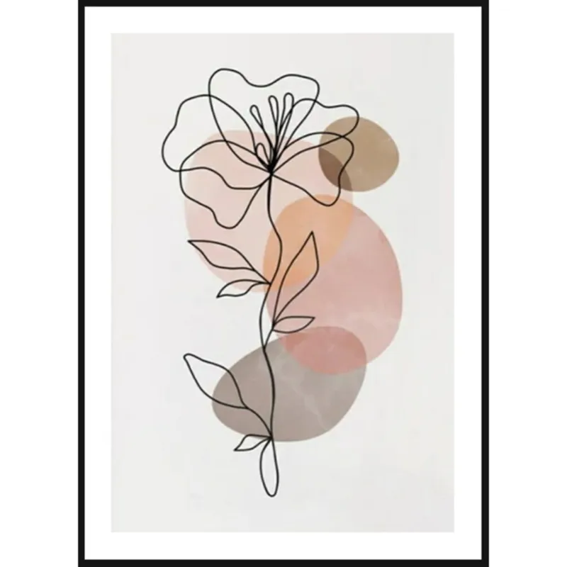 Poster Story, Plakat, Obraz - Pastelowa Magnolia w Konturach, wymiary 21 x 30 cm - Nie przegap