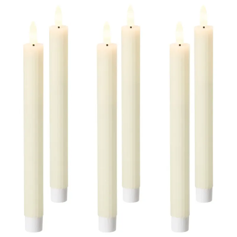 Zestaw 6 świec LED SAPHIR 24 cm Złamana biel - Zamów teraz