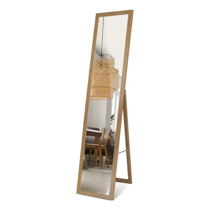 Darmowy zwrot Wysokie lustro stojące w ramie - kolor dąb, 156x36 cm -