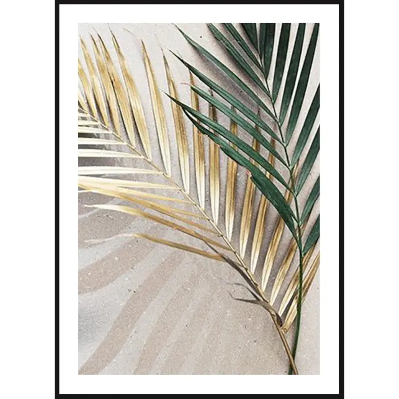 Poster Story, Plakat, Obraz - Złota i Zielona Palma, wymiary 70 x 100 cm - Rabat