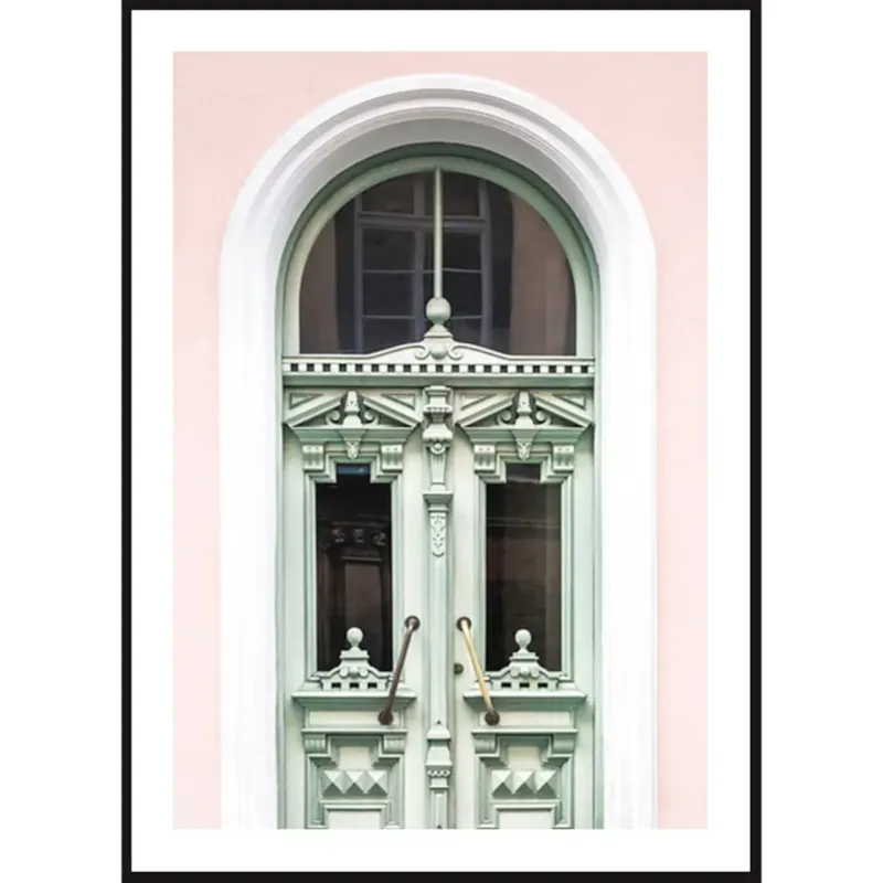 Poster Story, Plakat, Obraz - Zielone Drzwi Balkonowe, wymiary 21 x 30 cm - Niska cena