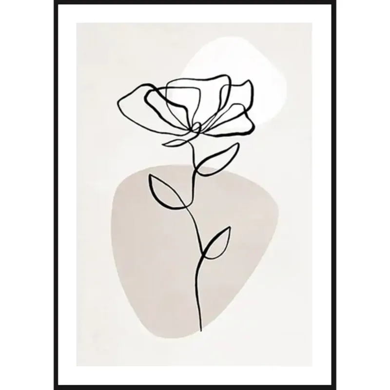 Poster Story, Plakat, Obraz - Róża w Konturach, wymiary 60 x 84 cm - Tylko do końca tygodnia