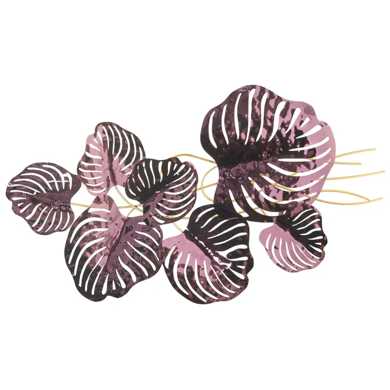 Dekoracja ścienna Liść HOLMIUM Metal 50 cm Purpurowy - Taniej