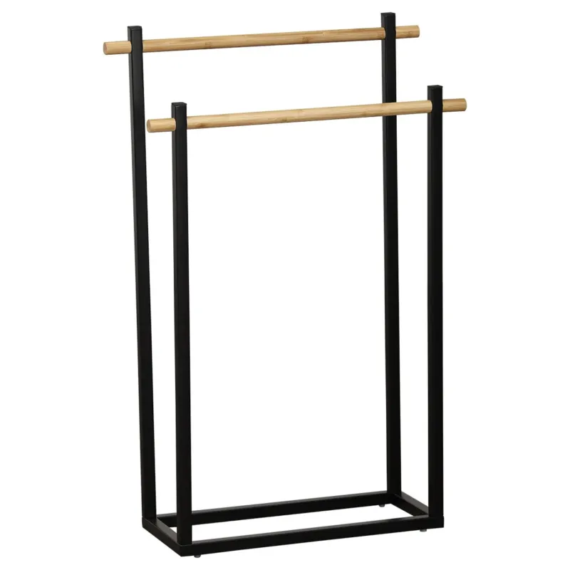 Stojak łazienkowy na ręczniki 82x53x20 cm ABOR czarny - Kup teraz
