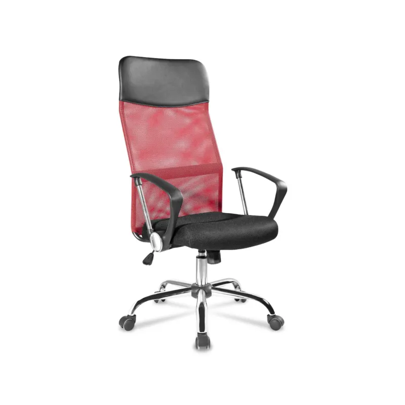OBROTOWY FOTEL DO BIURKA Z SIATKÄ„ MESH W KOLORZE CZERWONYM - Promocja