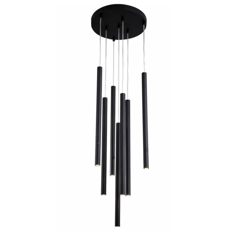 Czarna lampa wisząca Lungo metalowe tuby nad stół do salonu - Oferta czasowa