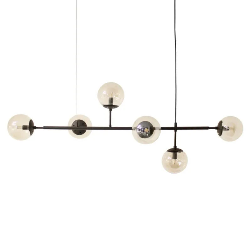 Czarna lampa wisząca Helios modernistyczna szklane kule - Promocja