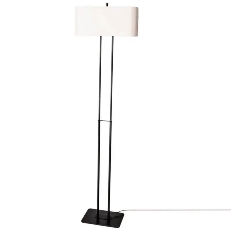 Biała lampa stojąca Luton podłogowa z abażurem do salonu - Wyjątkowa oferta