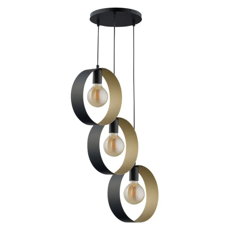 Kaskada lampa wisząca HOOP 32285 Sigma nowoczesne pierścienie czarne - Promocja