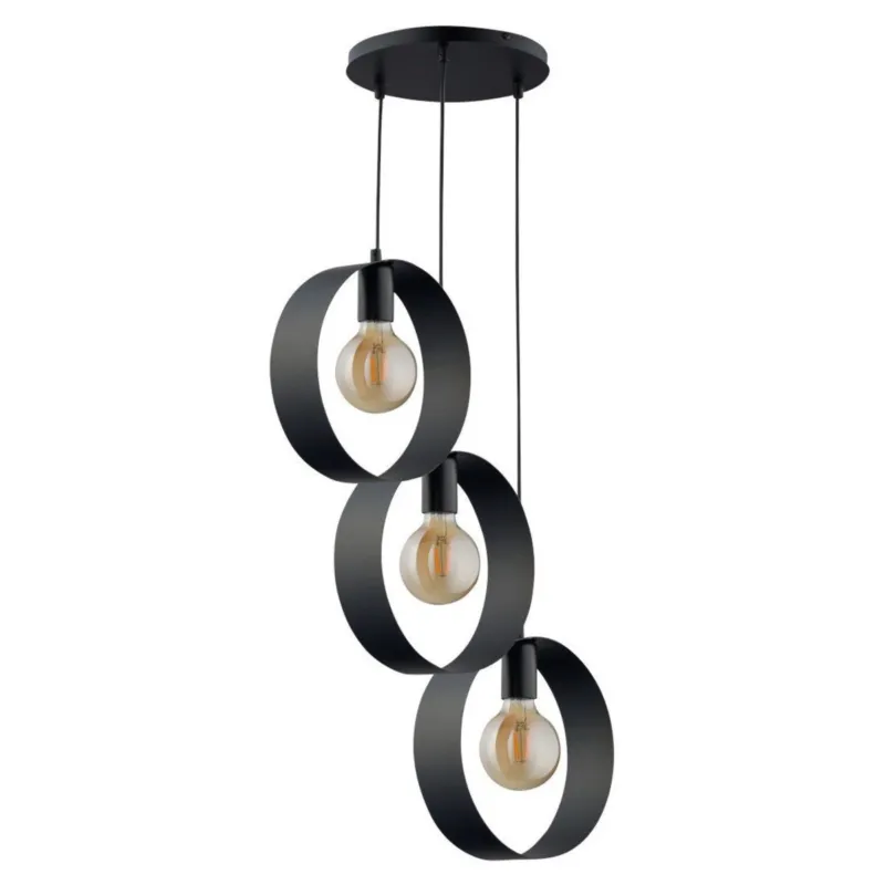 Hit cenowy Nowoczesna lampa wisząca HOOP 32282 Sigma kaskada do salonu czarna -