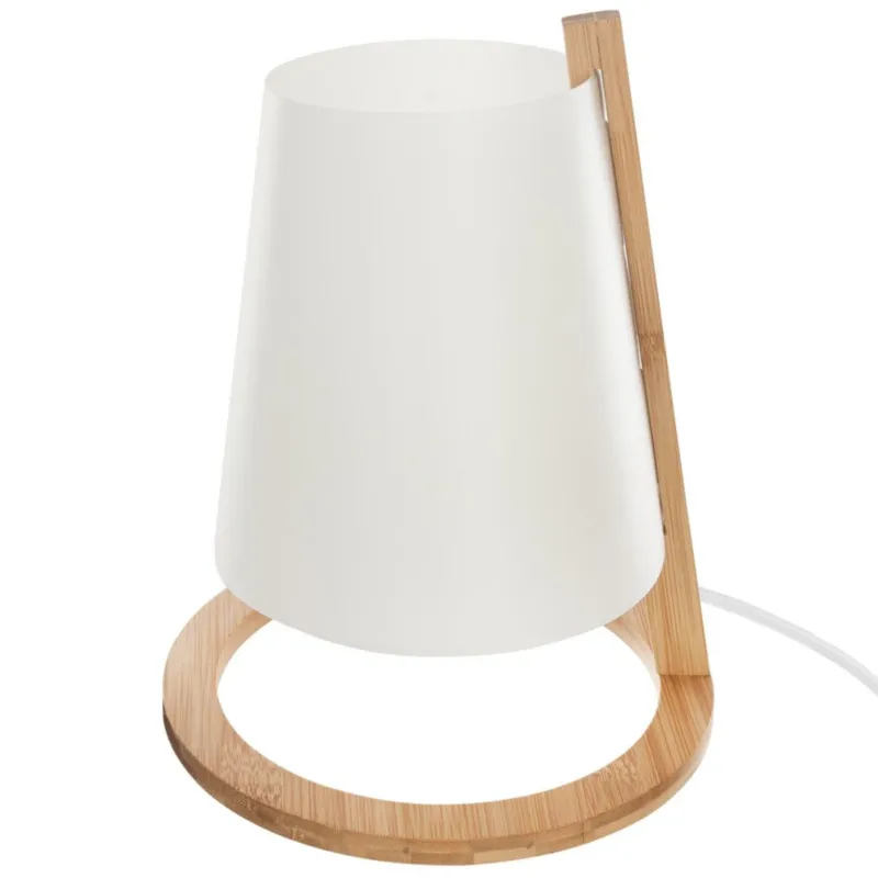 Lampa stołowa z bambusową podstawką - Obniżka ceny