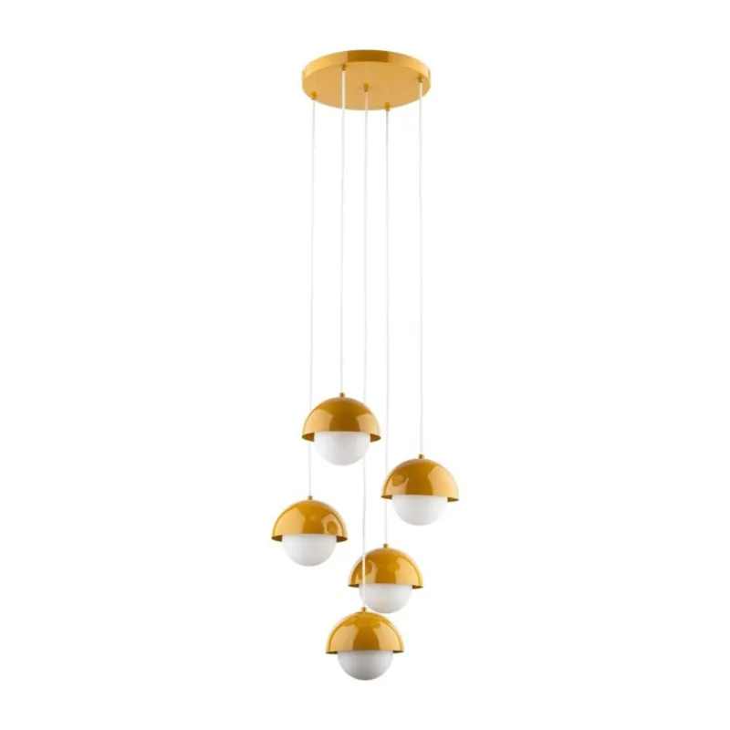 Lampa wisząca TK Lighting BONO OCHRA 10268, nowoczesna ochra/biel, 5xG9, regulowana wysokość - Super okazja