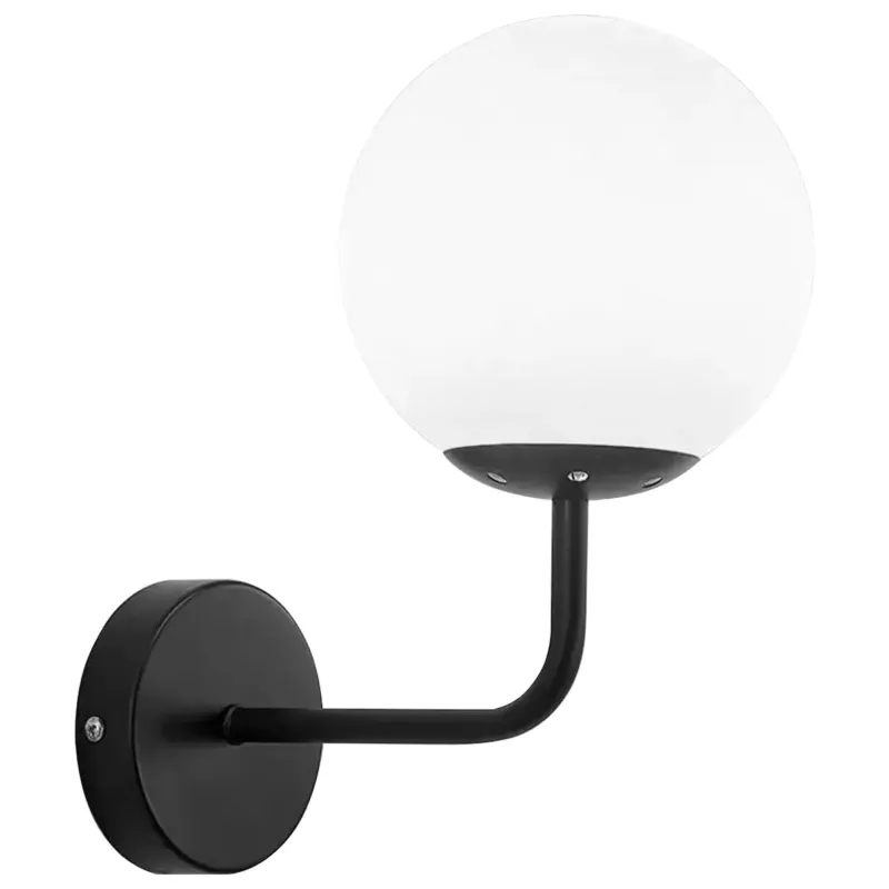 Obniżka ceny Kinkiet G095-1W Czarny Biały, Szkło, Metal -