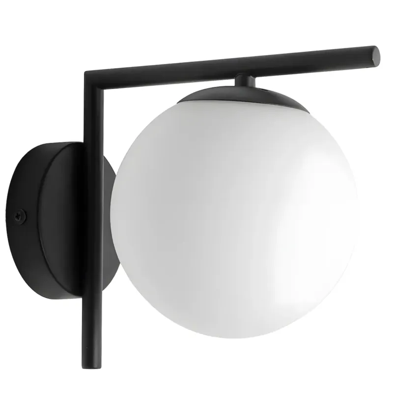 Bezpieczna płatność Kinkiet G101-1W Czarny Biały, Szkło, Metal -