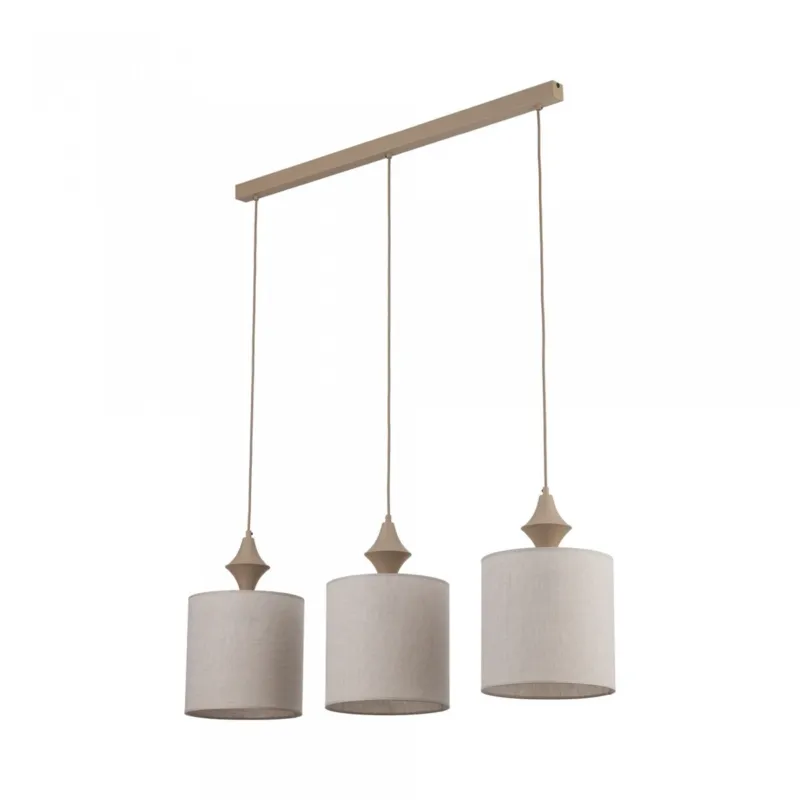 Lampa wisząca TK Lighting AMURA SABIA 11439 3xE27 105 cm beżowa lniana regulowana do salonu i jadalni - Super okazja