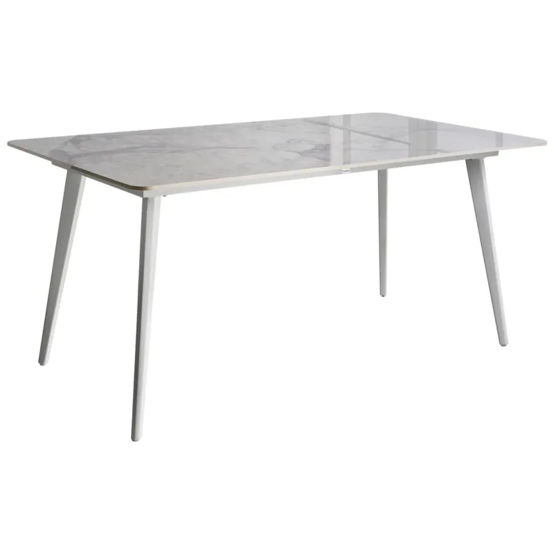 Obniżka ceny Stół ogrodowy RODALLO 160 cm 90 cm Kamień Biały marmur -
