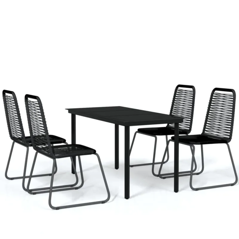 vidaXL 5-częściowy zestaw mebli ogrodowych, czarny - Wysoka jakość