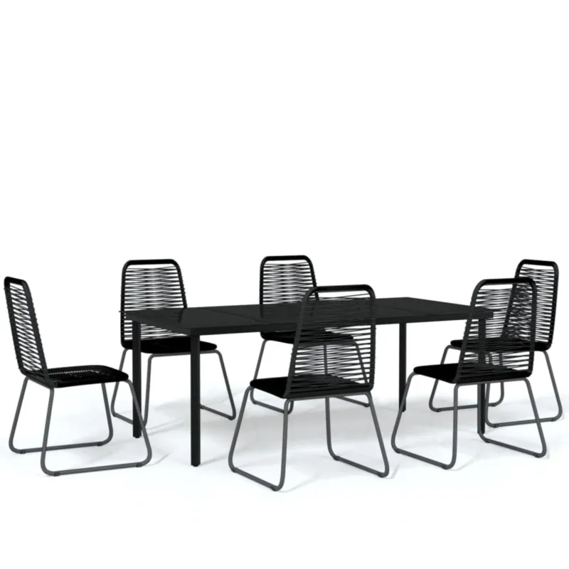Oferta czasowa vidaXL 7-częściowy zestaw mebli ogrodowych, czarny -