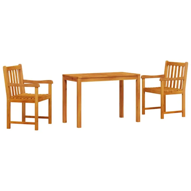 Nie przegap vidaXL Zestaw do jadalni w ogrodzie 3 pcs Brązowy lite drewno akacjowe -