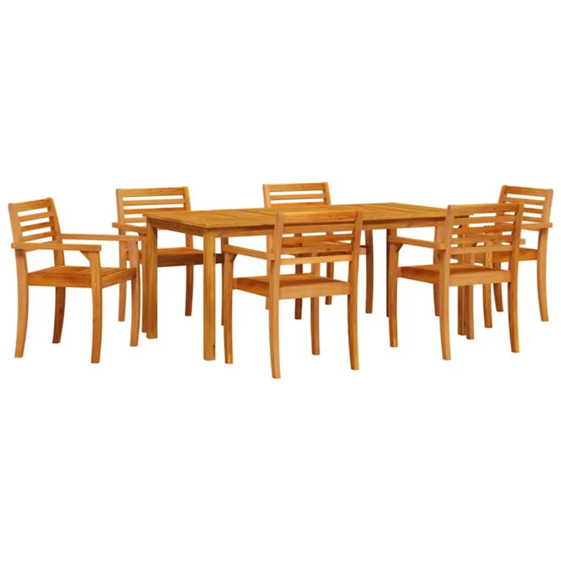 vidaXL Zestaw do jadalni w ogrodzie 7 pcs Brązowy lite drewno akacjowe - Popularny
